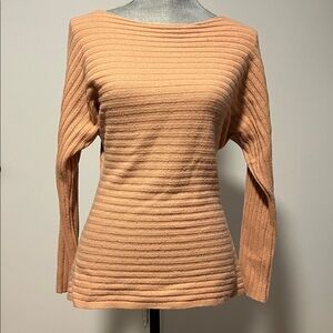 Vince Tie-Back Ribbed Wool Sweater US Women’s XS in Peach